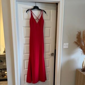 Lulu's Striking Red Backless Dress